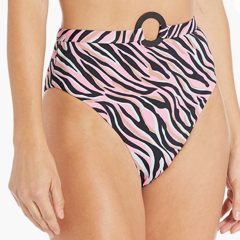 The Bikini Lab Wild Child High Waist Bikini Bottoms BLOF299 PNK Size Medium NWT